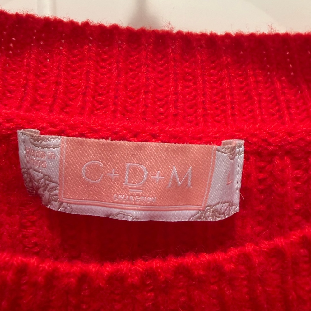 Colorblock Red and Pink Sweater - Picture 3 of 5